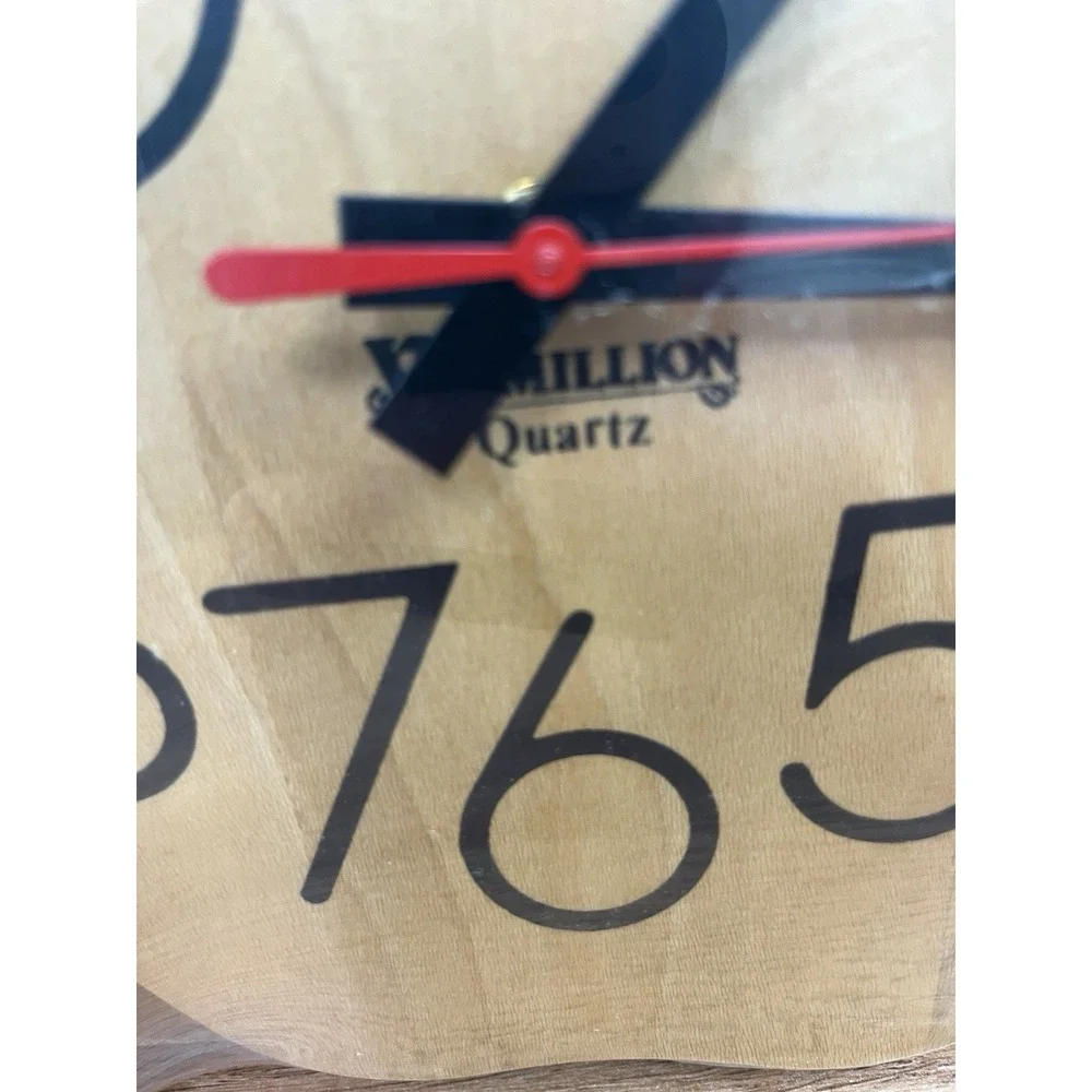 MCM Vintage Vermillion American Zap An Apple Wood Wall Clock NEW in Package